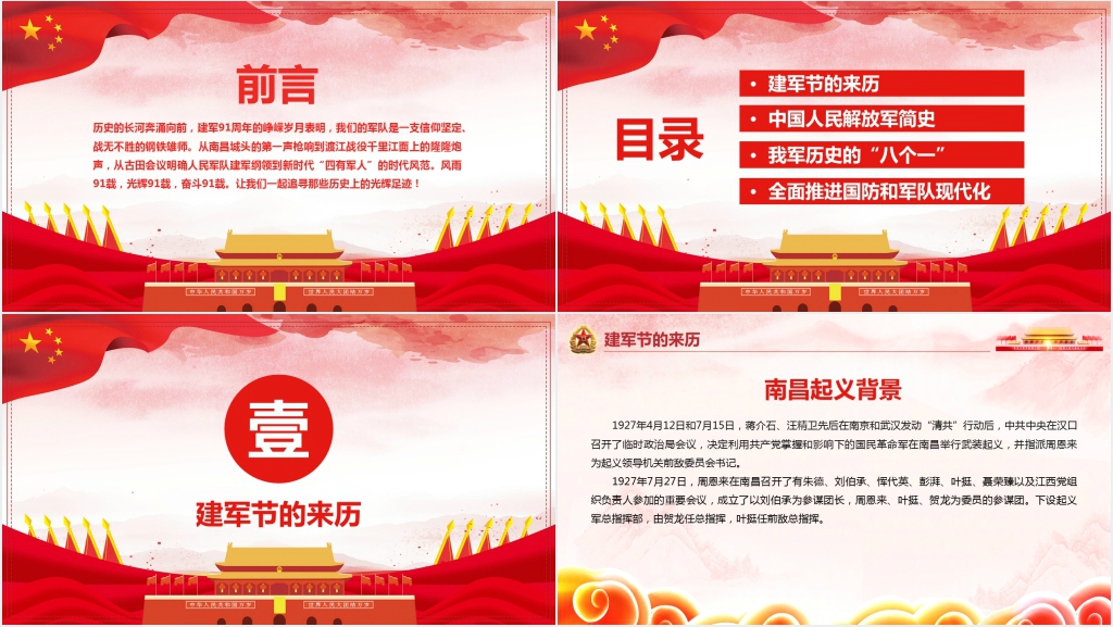 中国人民解放军建军91周年党建PPT党课 中国人民解放军建军91周年党建PPT党课