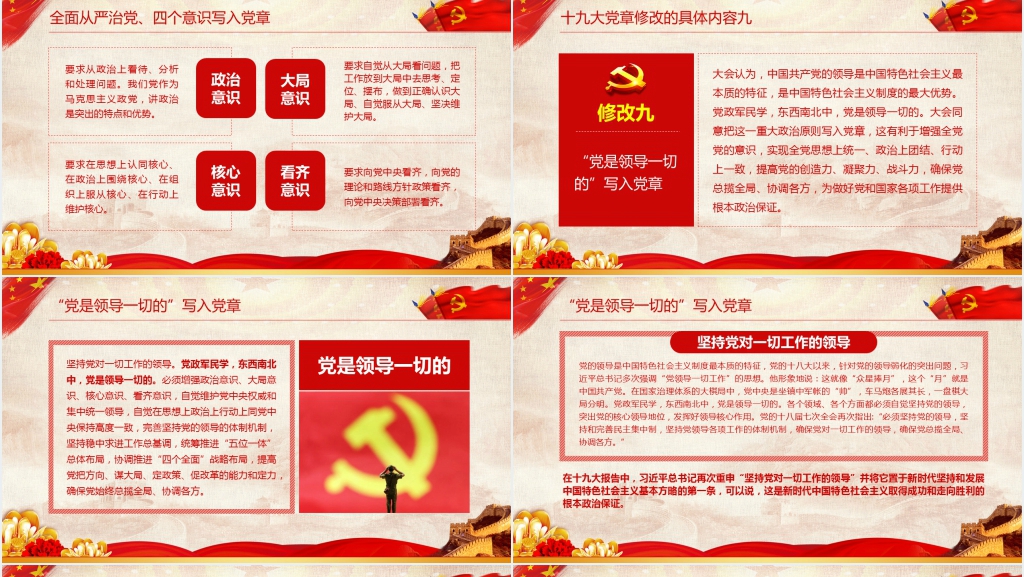 十九党章修改的主要内容PPT党课 十九党章修改的主要内容PPT党课