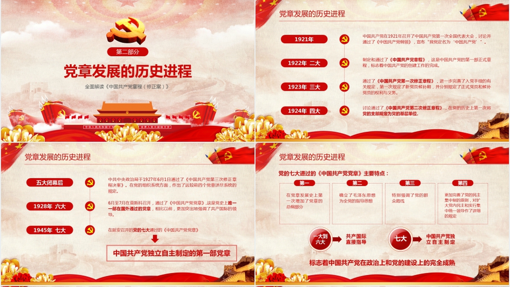 十九党章修改的主要内容PPT党课 十九党章修改的主要内容PPT党课