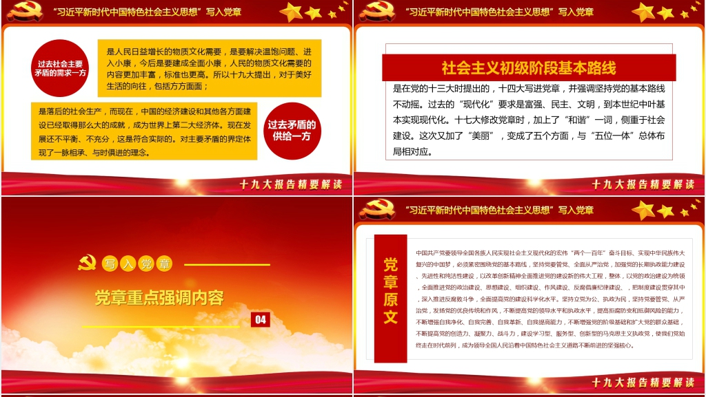 学习中国共产党章程PPT党课 学习中国共产党章程PPT党课
