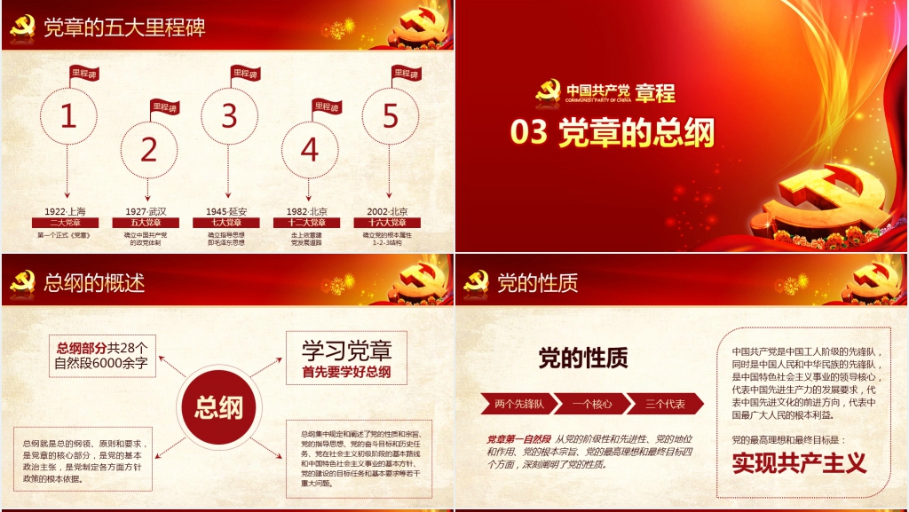 中国共产党新章程解读PPT党课 中国共产党新章程解读PPT党课