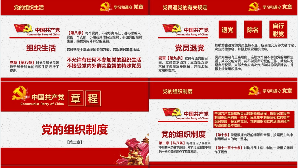 中国共产党新章程学习展示PPT 中国共产党新章程学习展示PPT