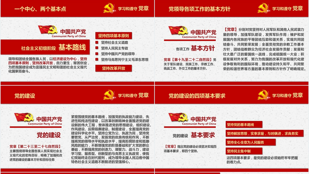 中国共产党新章程学习展示PPT 中国共产党新章程学习展示PPT