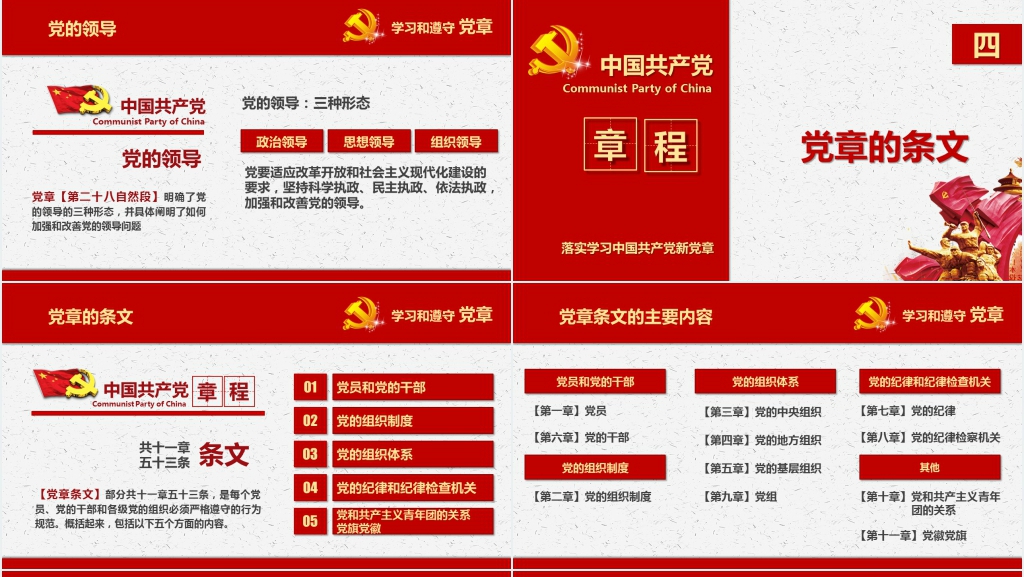 中国共产党新章程学习展示PPT 中国共产党新章程学习展示PPT