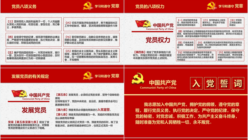 中国共产党新章程学习展示PPT 中国共产党新章程学习展示PPT
