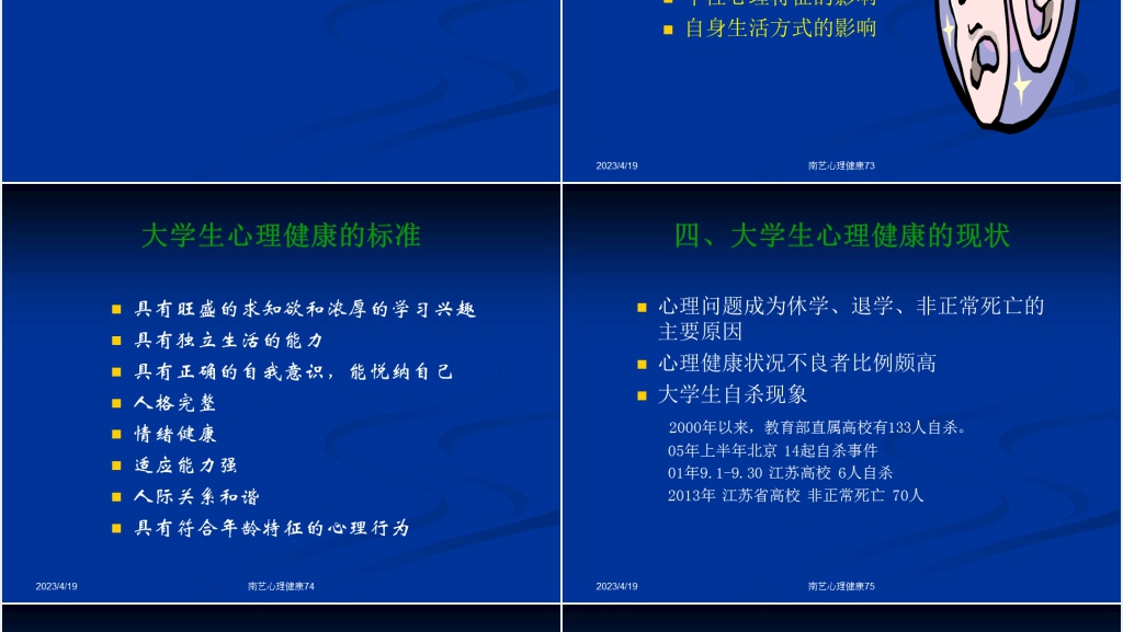 大学生心理健康教育课程PPT课件 大学生心理健康教育课程PPT课件