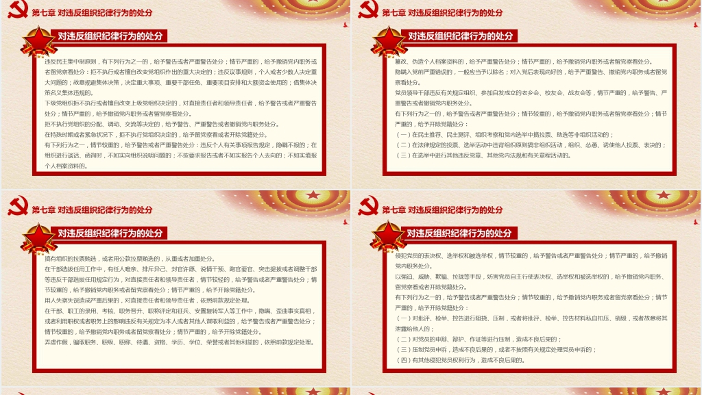 党员纪律处分条例PPT党课 党员纪律处分条例PPT党课