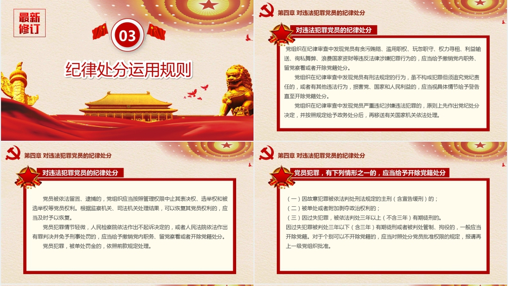 党员纪律处分条例PPT党课 党员纪律处分条例PPT党课