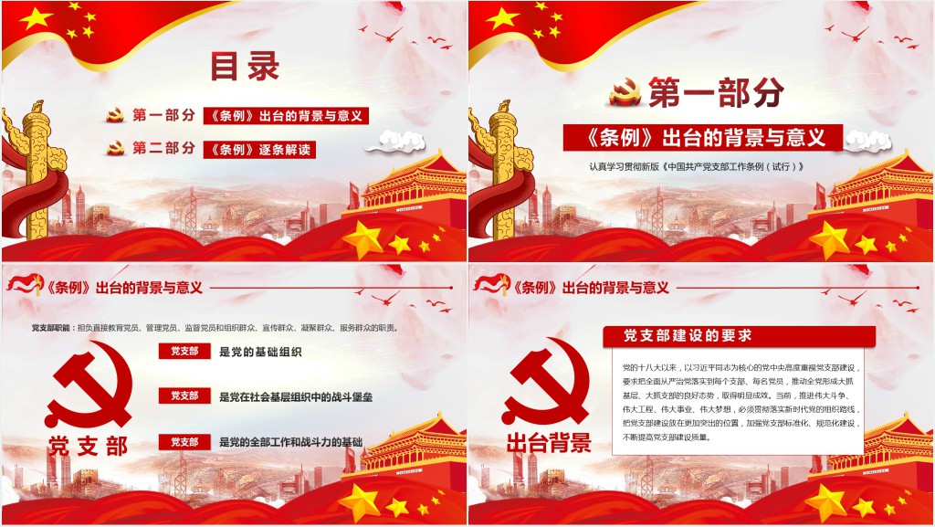 党政风解读党支部工作条例PPT党课 党政风解读党支部工作条例PPT党课