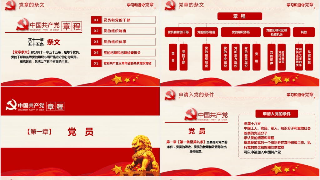 党章程解读介绍党章的发展厉程讲解PPT党课 党章程解读介绍党章的发展厉程讲解PPT党课