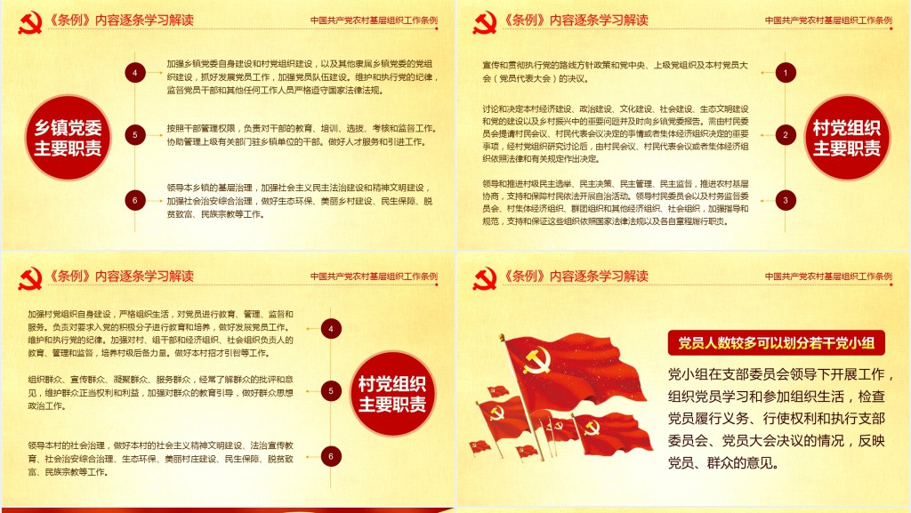 党政风农村基层党组织工作条例的主要内容解读PPT党课 党政风农村基层党组织工作条例的主要内容解读PPT党课