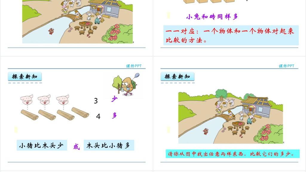 人教实验版一年级数学上册第1单元准备课2比多少PPT课件 人教实验版一年级数学上册第1单元准备课2比多少PPT课件