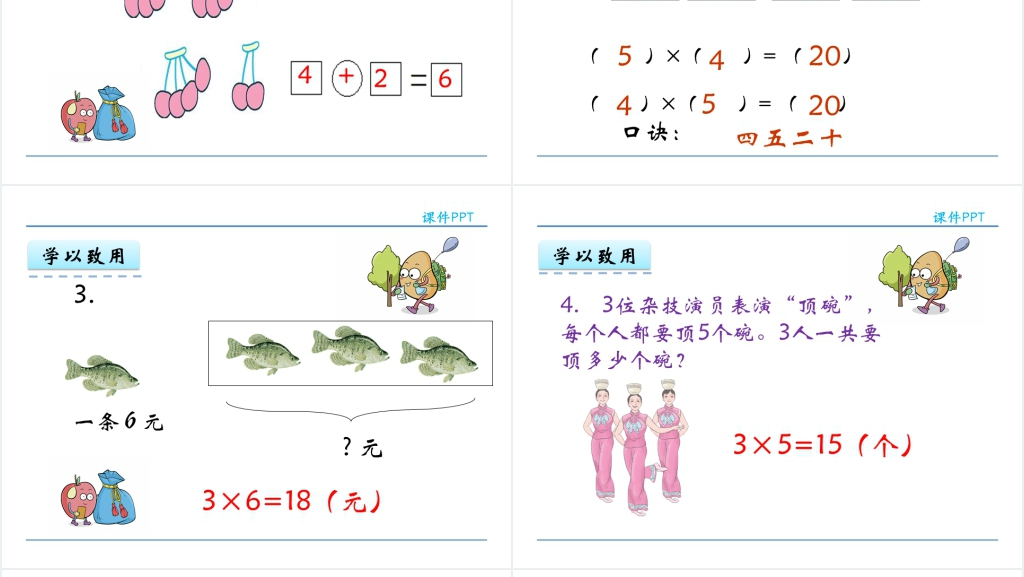 人教实验版二年级数学上册第4单元表内乘法(一)6解决问题PPT课件 人教实验版二年级数学上册第4单元表内乘法(一)6解决问题PPT课件