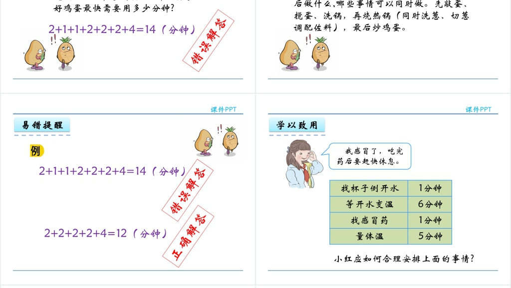 人教实验版四年级数学上册第8单元数学广角优化沏茶问题PPT课件 人教实验版四年级数学上册第8单元数学广角优化沏茶问题PPT课件