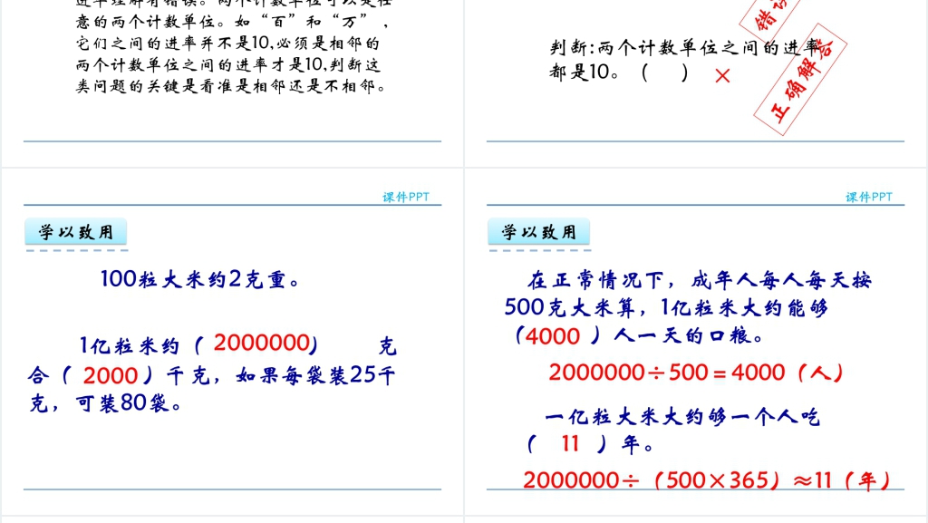 人教实验版四年级数学上册第1单元大数的认识.1亿有多大PPT课件 人教实验版四年级数学上册第1单元大数的认识.1亿有多大PPT课件