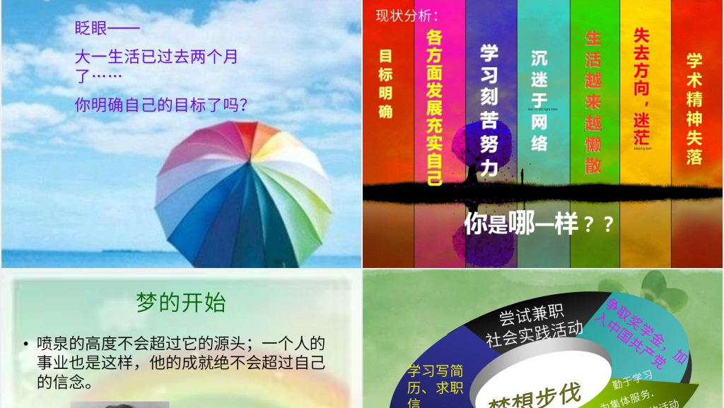 明确目标科学规划我的大学生活主题班会PPT文档 明确目标科学规划我的大学生活主题班会PPT文档