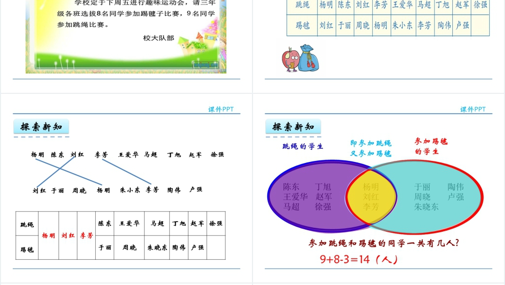 人教实验版三年级数学上册第9单元数学广角—集合集合思想的认识PPT课件 人教实验版三年级数学上册第9单元数学广角—集合集合思想的认识PPT课件