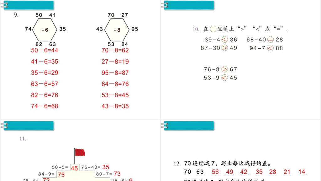 一年级数学下册(RJ)教学课件第 6 单元100以内的加法和减法(一)第 8 课时练习课PPT课件 一年级数学下册(RJ)教学课件第 6 单元100以内的加法和减法(一)第 8 课时练习课PPT课件