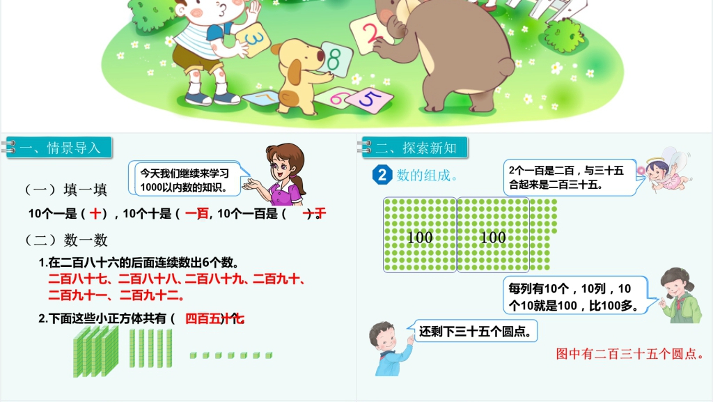 小学二年级数学下册1000以内数的认识(2)PPT课件 小学二年级数学下册1000以内数的认识(2)PPT课件