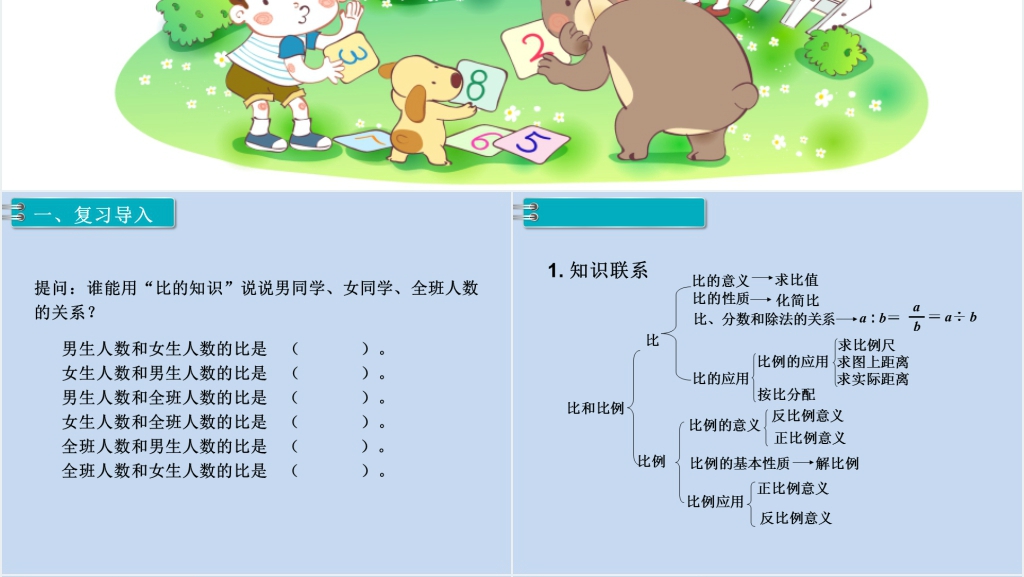 六年级数学下册第6单元整理和复习1.数与代数第8课时比和比例(1)PPT课件 六年级数学下册第6单元整理和复习1.数与代数第8课时比和比例(1)PPT课件