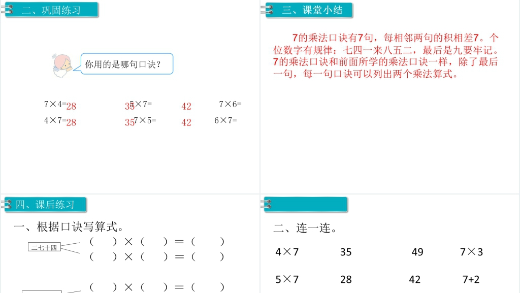二年级数学上册(RJ)第6单元表内乘法(二)第1课时7的乘法口诀PPT课件 二年级数学上册(RJ)第6单元表内乘法(二)第1课时7的乘法口诀PPT课件