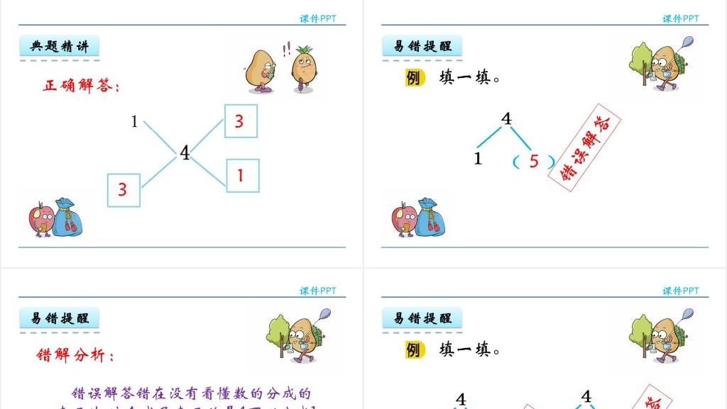 人教实验版一年级数学上册第3单元1~5的认识和加减法4分与合PPT课件 人教实验版一年级数学上册第3单元1~5的认识和加减法4分与合PPT课件