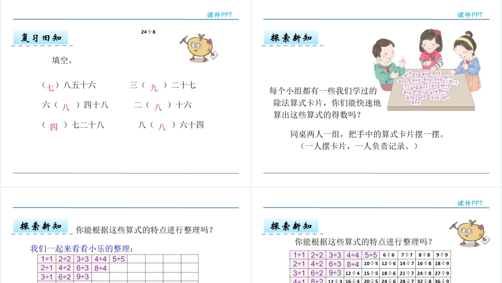 人教版二年级数学下册表内除法4整理与复习PPT 人教版二年级数学下册表内除法4整理与复习PPT
