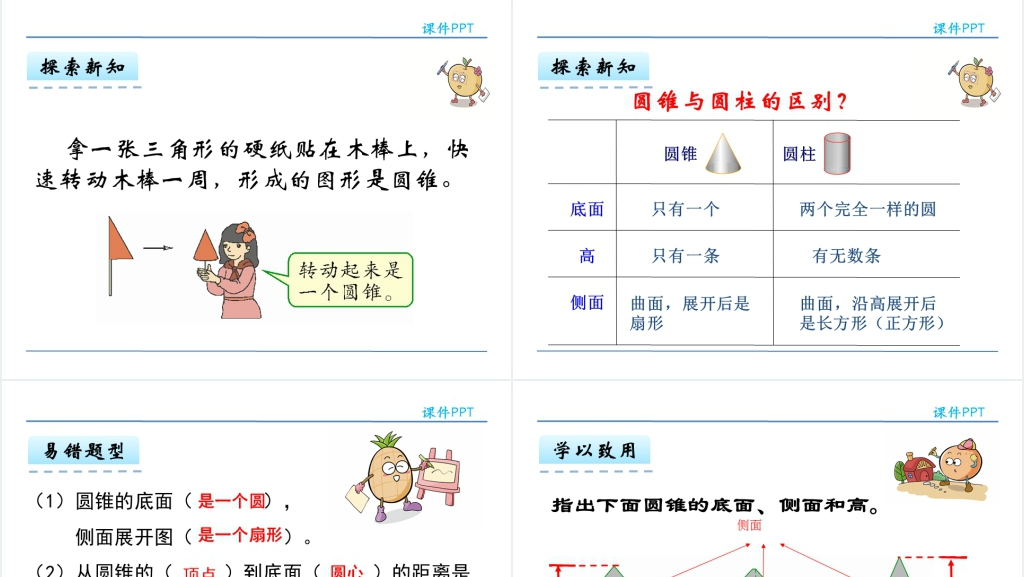 小学数学六年级数学下册圆锥的认识(第5课时)PPT课件 小学数学六年级数学下册圆锥的认识(第5课时)PPT课件