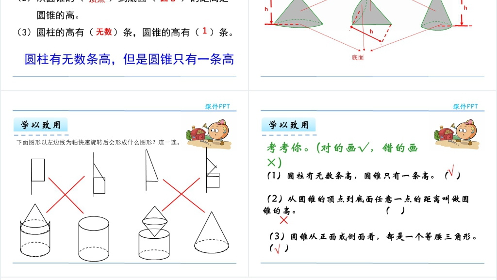 小学数学六年级数学下册圆锥的认识(第5课时)PPT课件 小学数学六年级数学下册圆锥的认识(第5课时)PPT课件