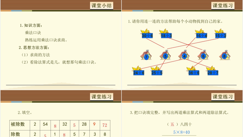 二年级用7、8的乘法口诀求商PPT课件 二年级用7、8的乘法口诀求商PPT课件
