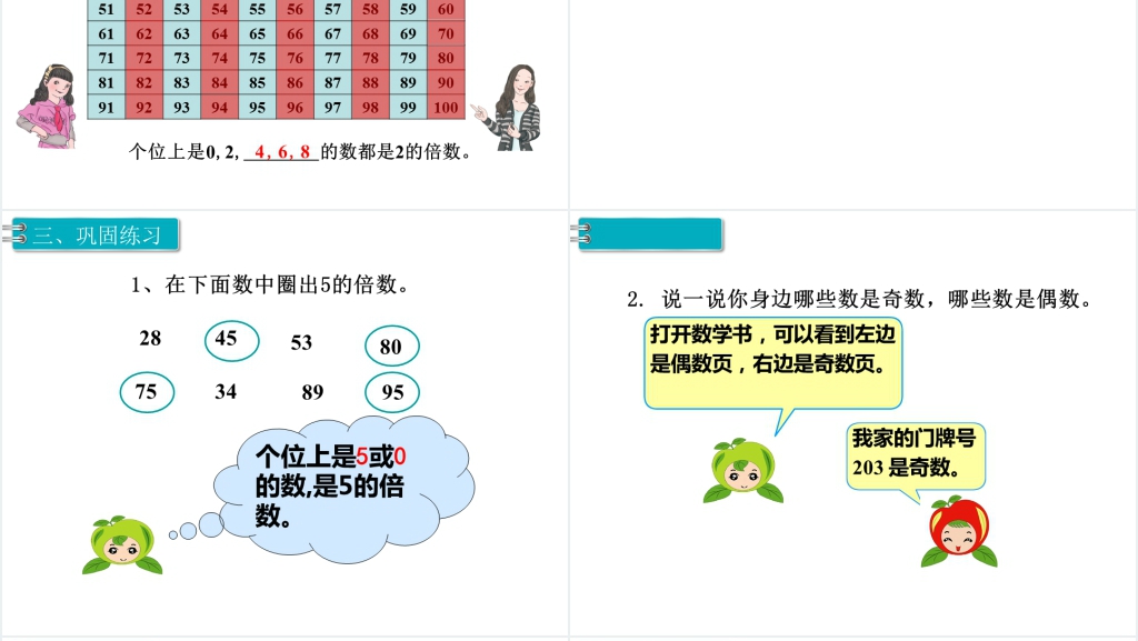 人教版2、5的倍数特征教学PPT课件 人教版2、5的倍数特征教学PPT课件