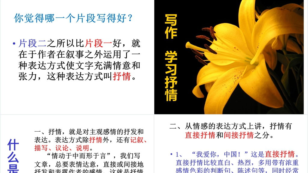 小学六年级作文教学学习抒情PPT课件 小学六年级作文教学学习抒情PPT课件