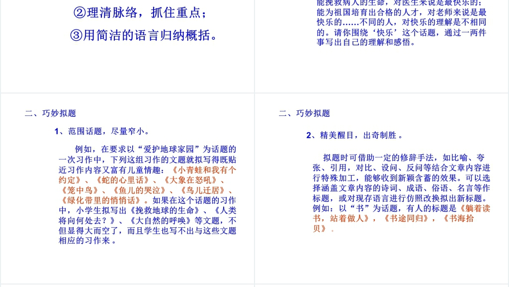 小学第九册语文习作复习要求和建议PPT课件 小学第九册语文习作复习要求和建议PPT课件