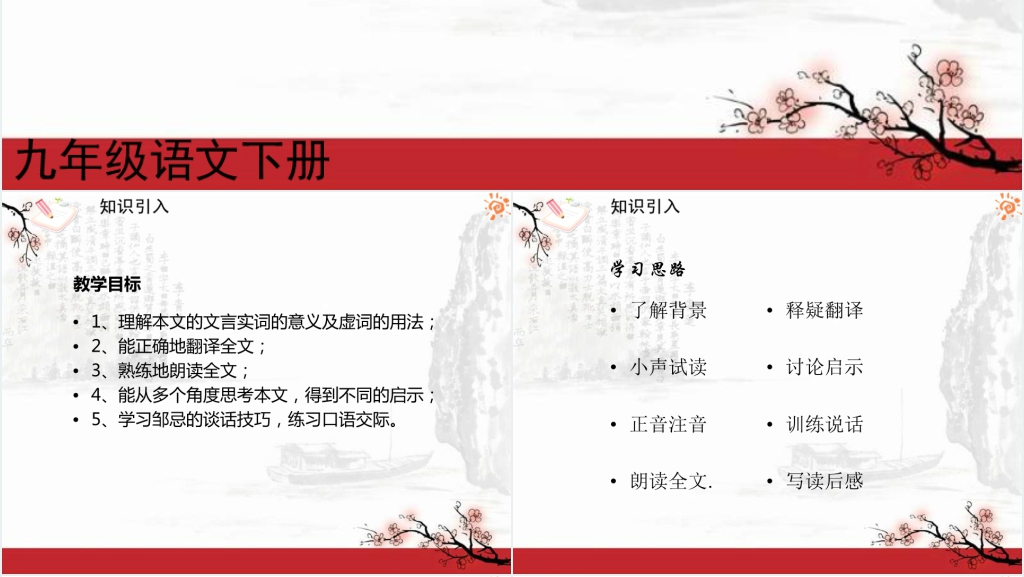九年级下册邹忌讽齐王纳谏PPT课件 九年级下册邹忌讽齐王纳谏PPT课件