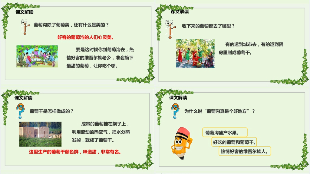 人教版小学二年级语文上册《葡萄沟》课文PPT课件 人教版小学二年级语文上册《葡萄沟》课文PPT课件