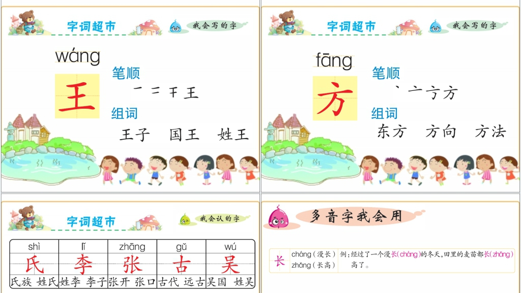 小学一年级下册语文姓氏歌PPT课件 小学一年级下册语文姓氏歌PPT课件