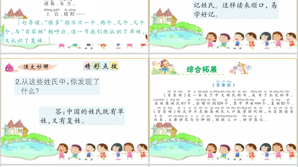 小学一年级下册语文姓氏歌PPT课件 小学一年级下册语文姓氏歌PPT课件