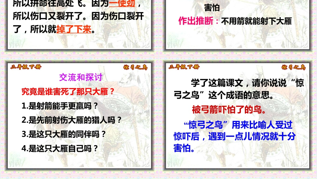 三年级下册惊弓之鸟PPT课件 三年级下册惊弓之鸟PPT课件