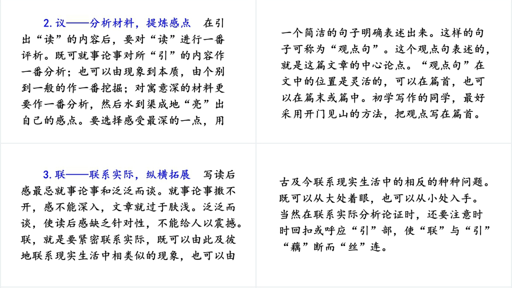 初中写作学写读后感PPT课件