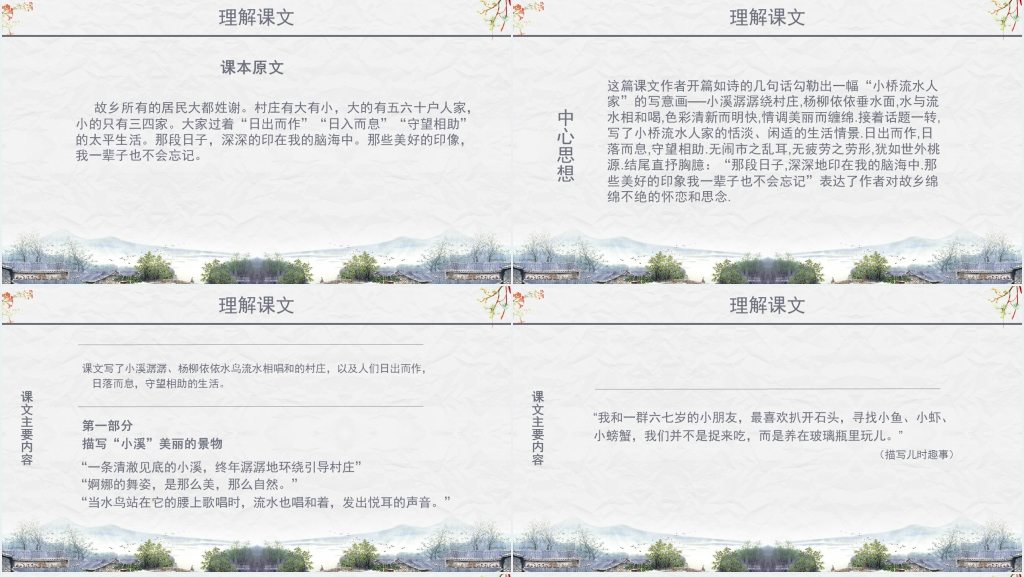 小学二年级语文《小桥流水人家》课文PPT课件 小学二年级语文《小桥流水人家》课文PPT课件