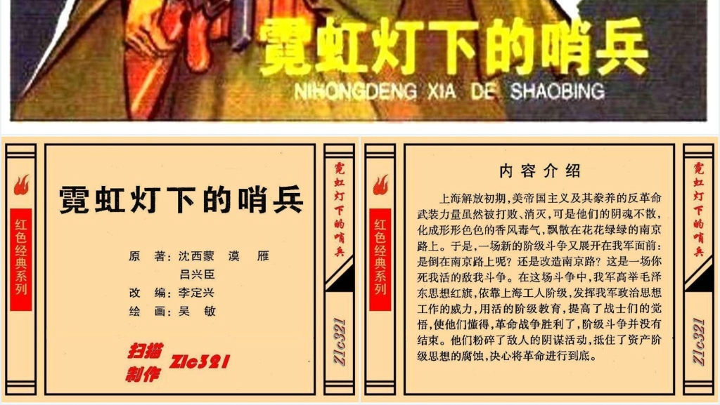 《霓虹灯下的哨兵》连环画故事PPT模板