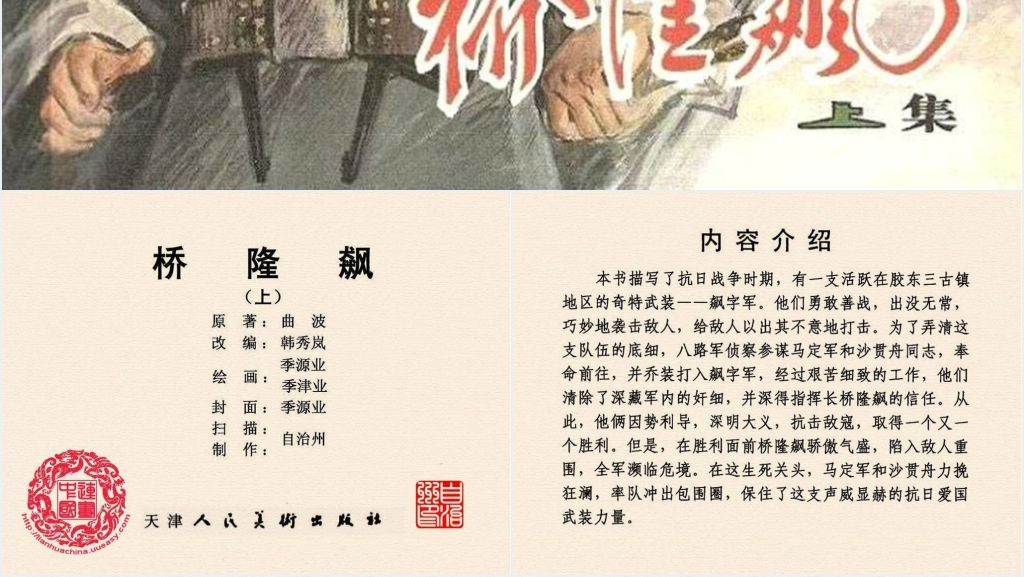 《桥隆飙》连环画故事上集PPT模板 《桥隆飙》连环画故事上集PPT模板