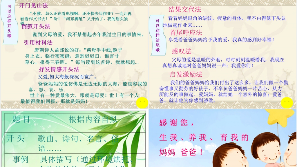 口语交际父母的爱PPT课件 口语交际父母的爱PPT课件