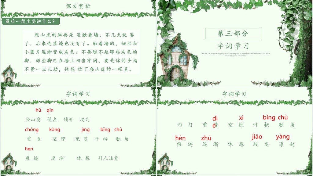 爬山虎的脚课文教案PPT课件 爬山虎的脚课文教案PPT课件