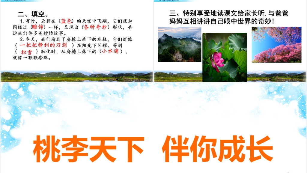 人教版三年级下册我们奇妙的世界PPT 人教版三年级下册我们奇妙的世界PPT