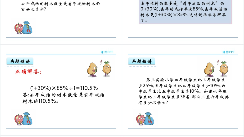 用百分数解决问题三PPT模版 用百分数解决问题三PPT模版