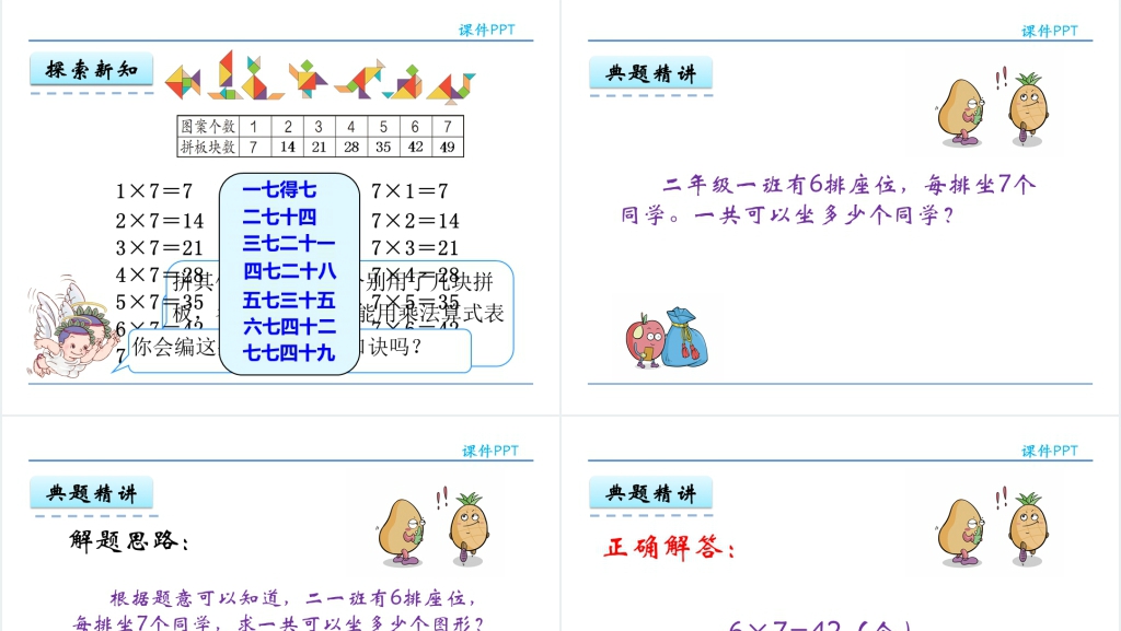 人教实验版二年级数学上册第6单元表内乘法(二)7的乘法口诀教学PPT课件 人教实验版二年级数学上册第6单元表内乘法(二)7的乘法口诀教学PPT课件