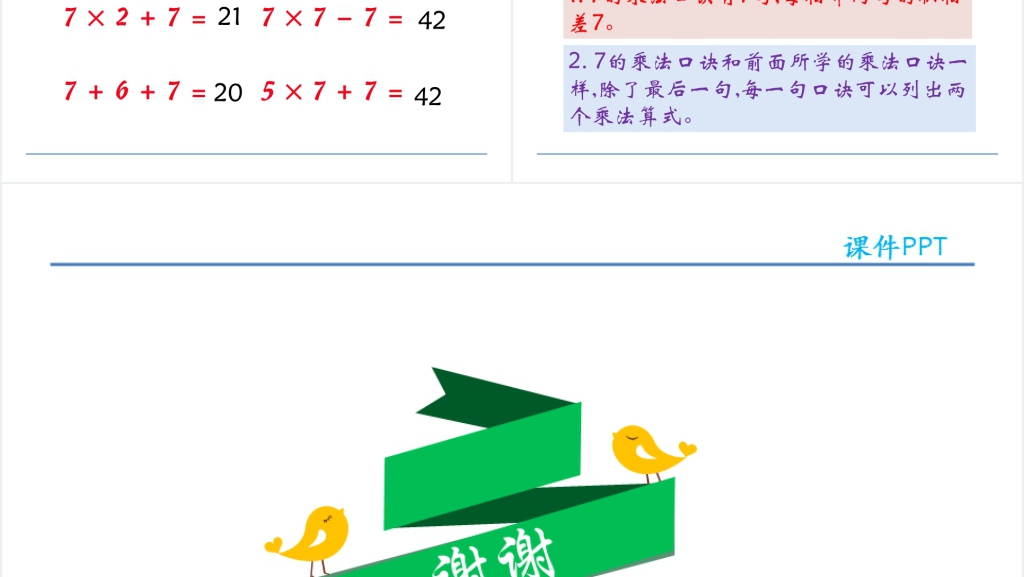 人教实验版二年级数学上册第6单元表内乘法(二)7的乘法口诀教学PPT课件 人教实验版二年级数学上册第6单元表内乘法(二)7的乘法口诀教学PPT课件