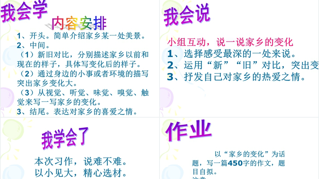 家乡的变化习作PPT课件 家乡的变化习作PPT课件