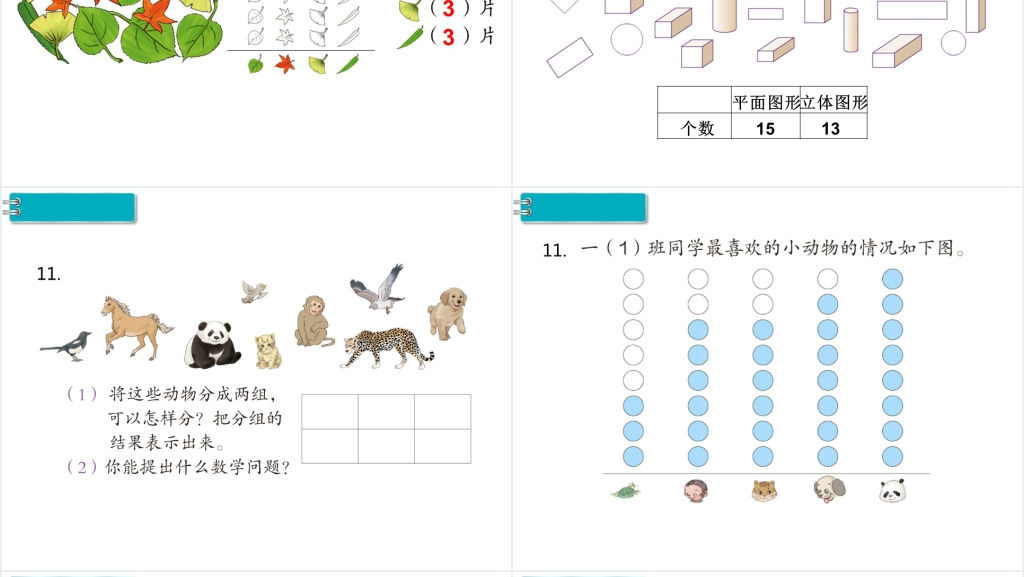 《一年级数学下册(RJ)》第3单元的第3课时是关于分类与整理的练习课PPT课件 《一年级数学下册(RJ)》第3单元的第3课时是关于分类与整理的练习课PPT课件